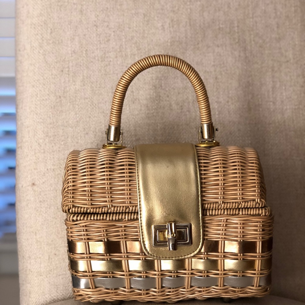 Woven Gold Silver Purse Mini Bag